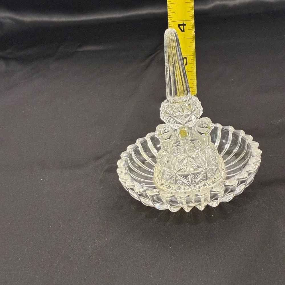 Vtg Byrdes Glass Collection Ring Holder Dish Trinket Three‎ Birds